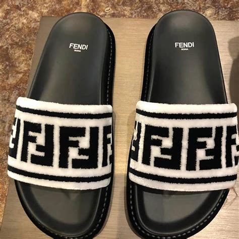 fendi brown fabric slippers|fendi flip flops for women.